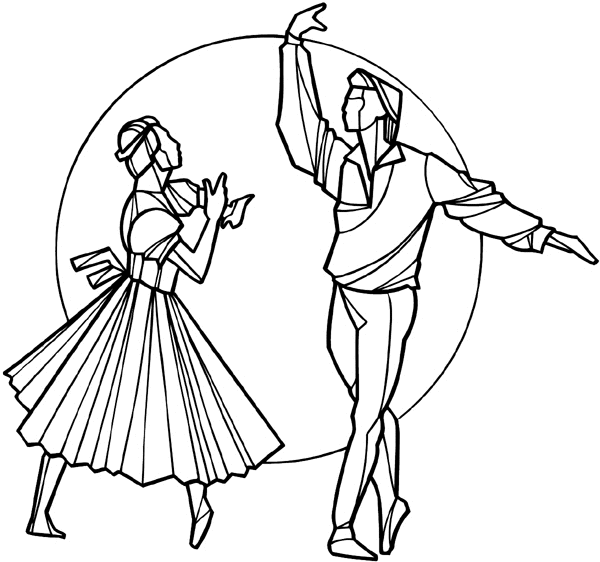 Ballet dancing duo vinyl decal. Customize on line. Dancing 028-0066